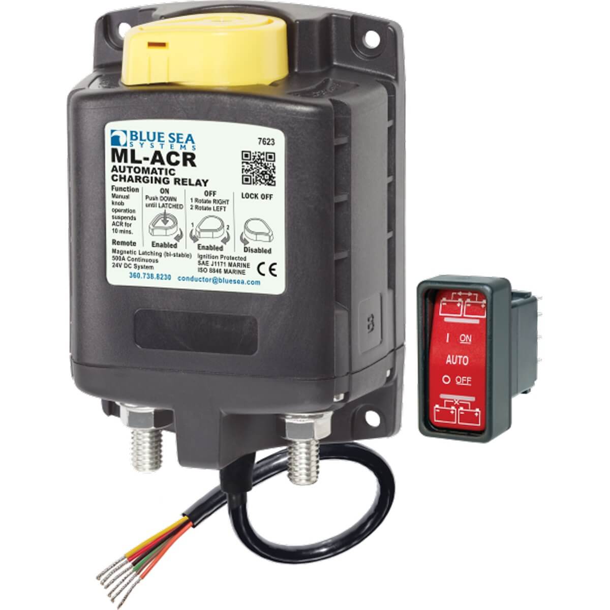 ML-ACR Automatic Charging Relay with Manual Control - 24V DC 500A