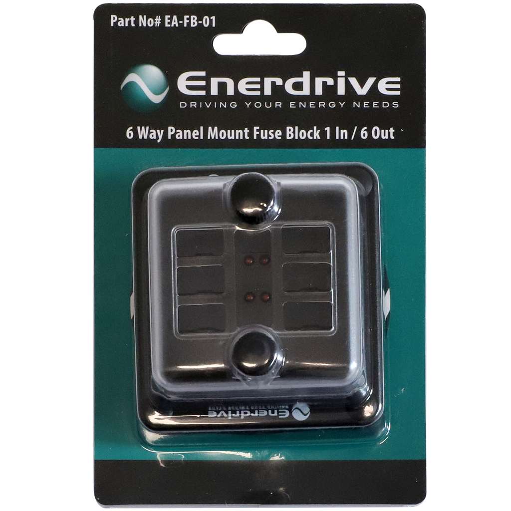 Fuse Block Rear Entry Panel Mount 1 In 6 Out with LEDs