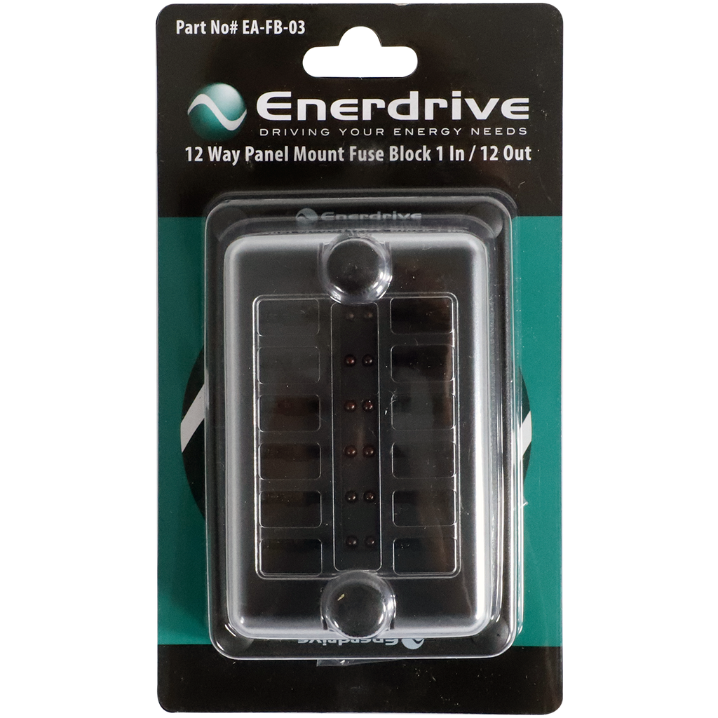 Fuse Block Rear Entry Panel Mount 1 In 12 Out with LEDs