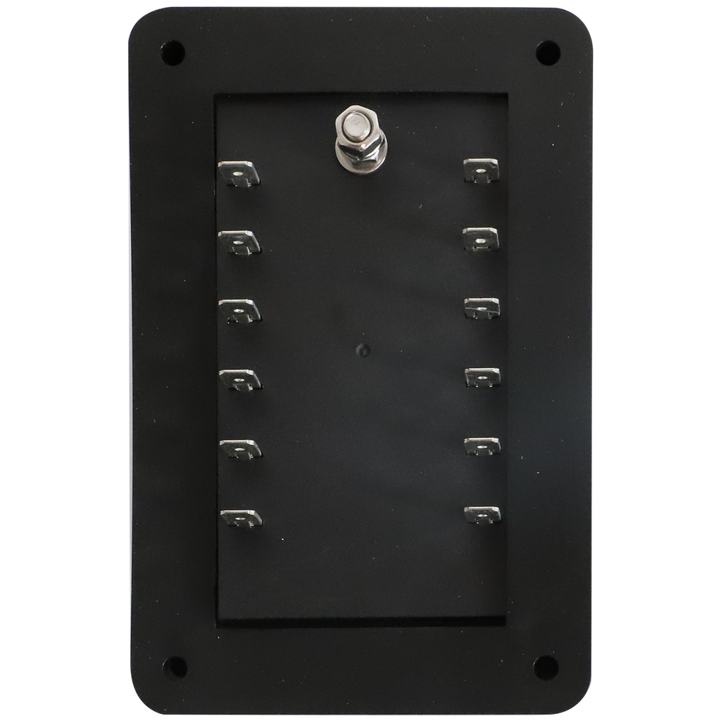 Fuse Block Rear Entry Panel Mount 1 In 12 Out with LEDs
