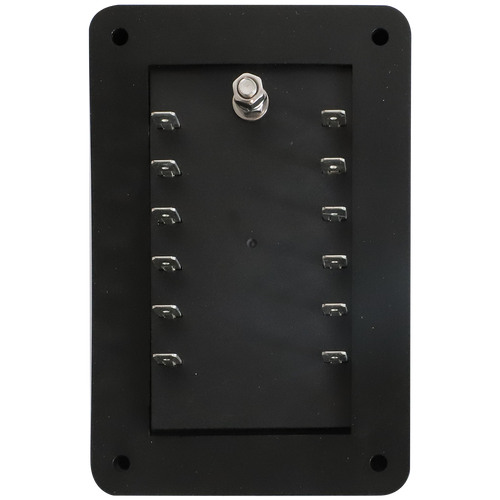 Fuse Block Rear Entry Panel Mount 1 In 12 Out with LEDs