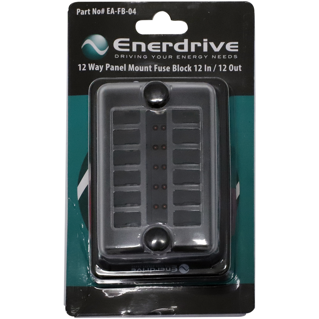Fuse Block Rear Entry Panel Mount 12 In 12 Out with LEDs