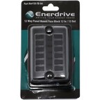 Fuse Block Rear Entry Panel Mount 12 In 12 Out with LEDs