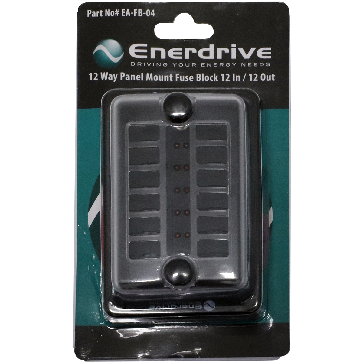 Fuse Block Rear Entry Panel Mount 12 In 12 Out with LEDs