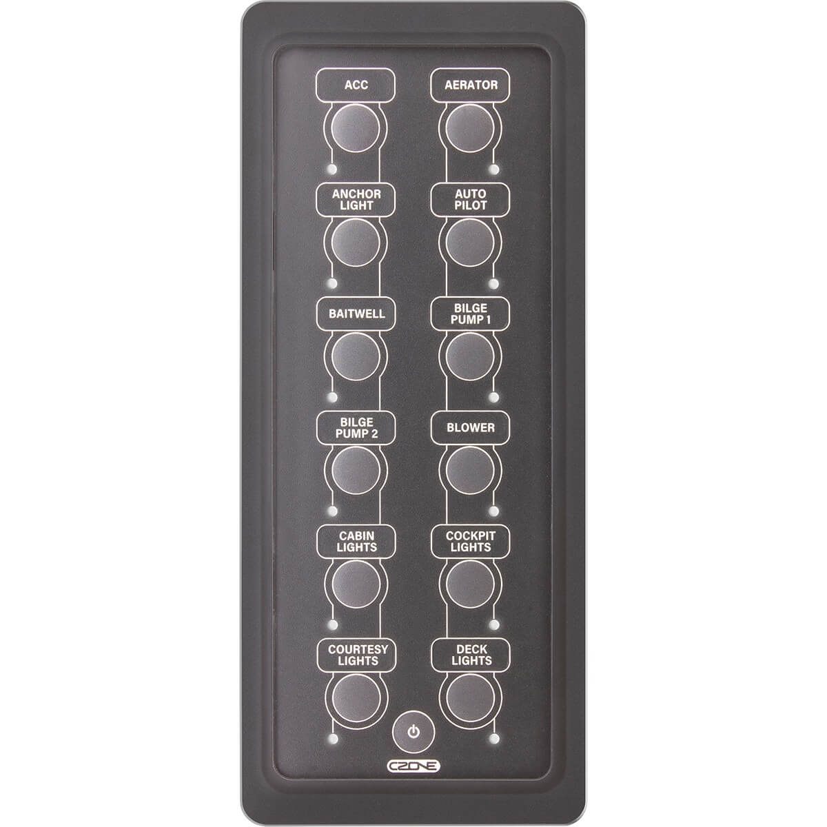 CZone 12-Way Waterproof Keypad 2x6 (Portrait)