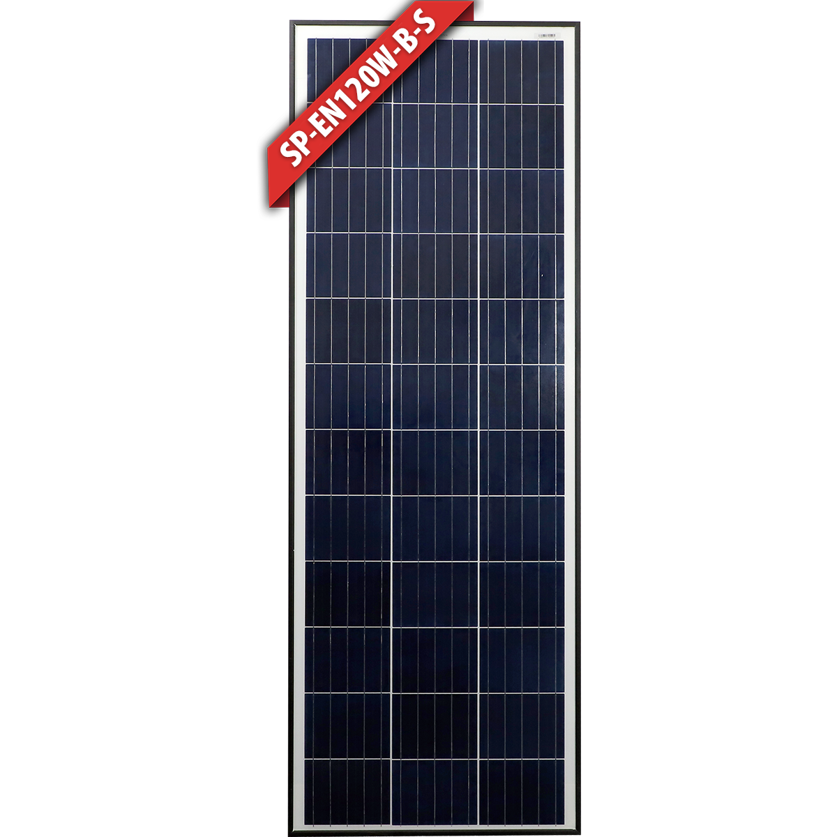 120W Slim Fixed Poly Solar Panel (Silver or Black Frame) - Black
