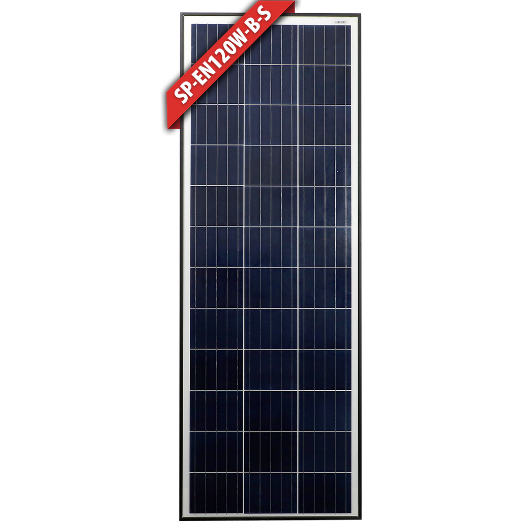 120W Slim Fixed Poly Solar Panel (Silver or Black Frame) - Silver
