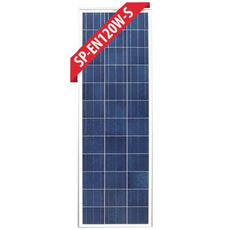 120W Slim Fixed Poly Solar Panel (Silver or Black Frame) - Black