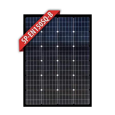 150W Fixed Mono Solar Panel (Silver or Black Frame) - Black