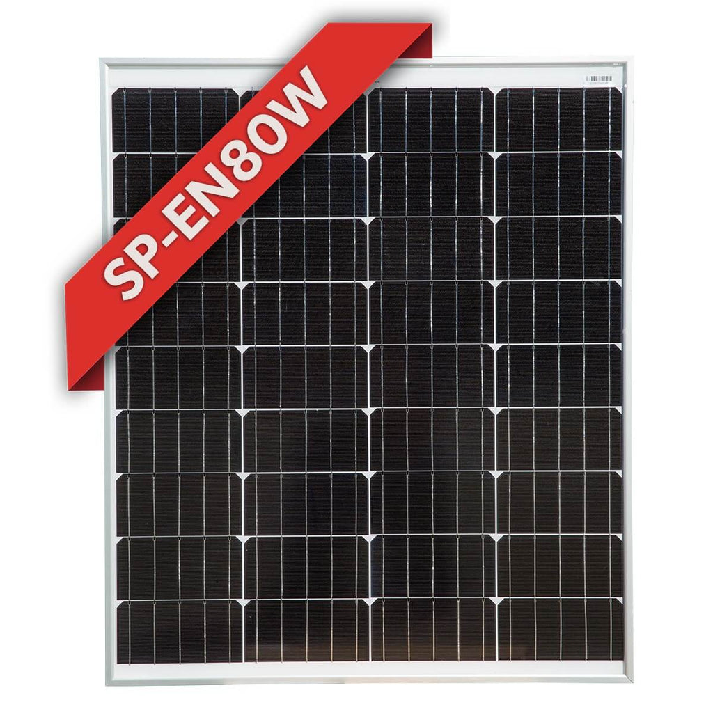 80W Fixed Mono Solar Panel (Silver or Black Frame) - Black
