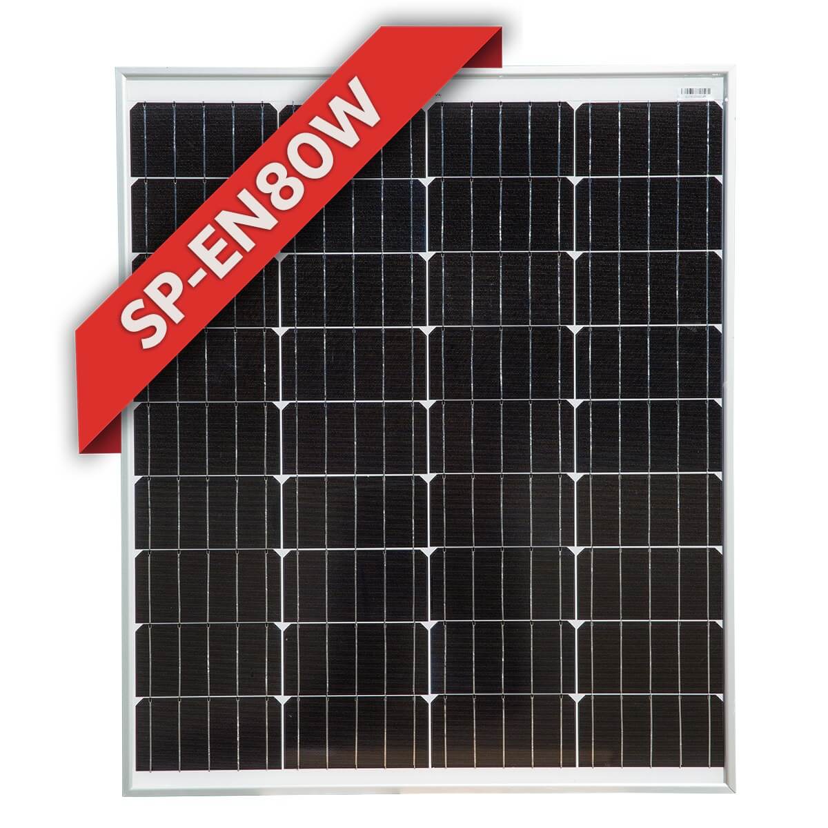 80W Fixed Mono Solar Panel (Silver or Black Frame) - Black